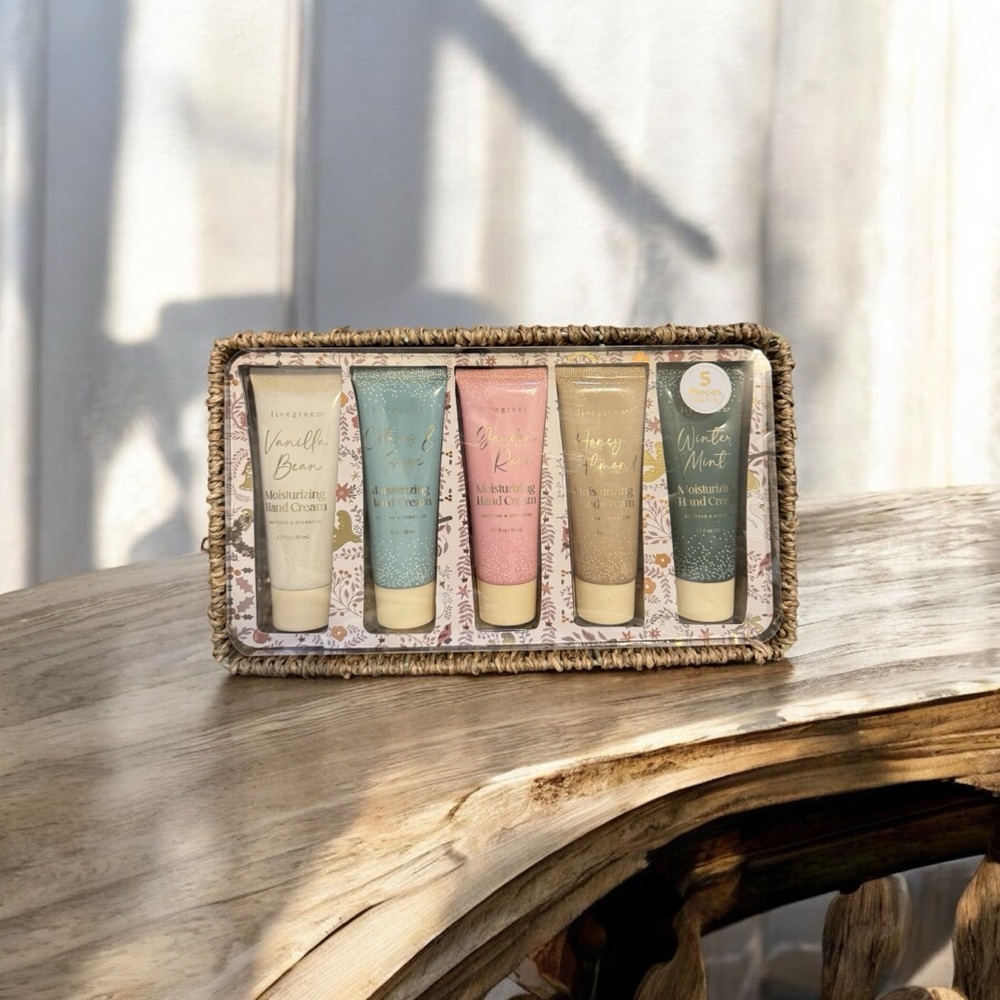 Livegreen 5 PC‎ Hand Cream Set in Basket NEW